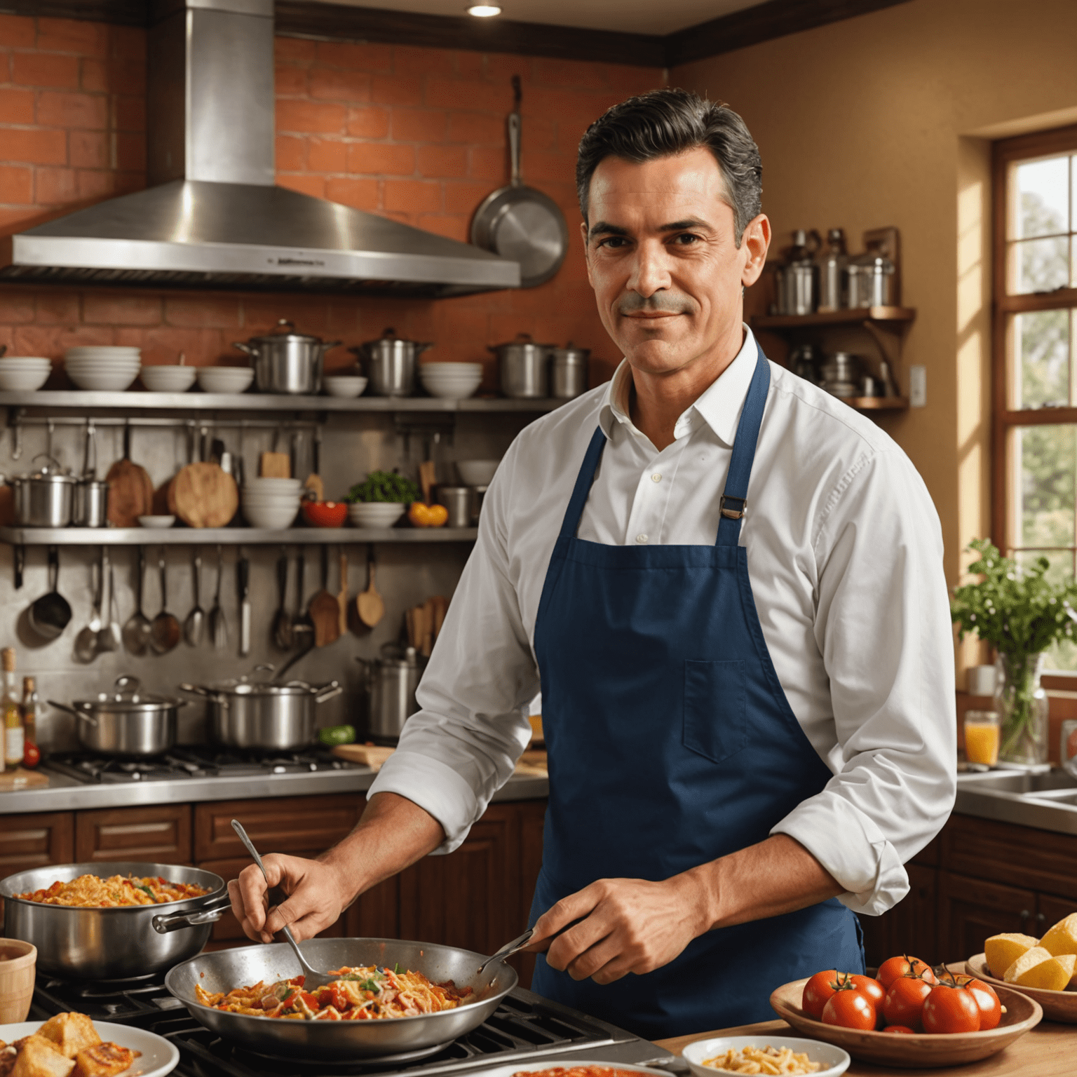Imagen de Pedro Sánchez, dueño de un restaurante familiar, cocinando en su cocina